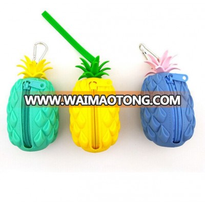 wholesale USA design reusable silicone pineapple bag with zipper